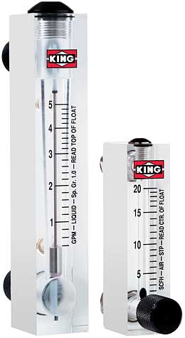 King Instrument 0-20 GPH-Water-Read top of float 